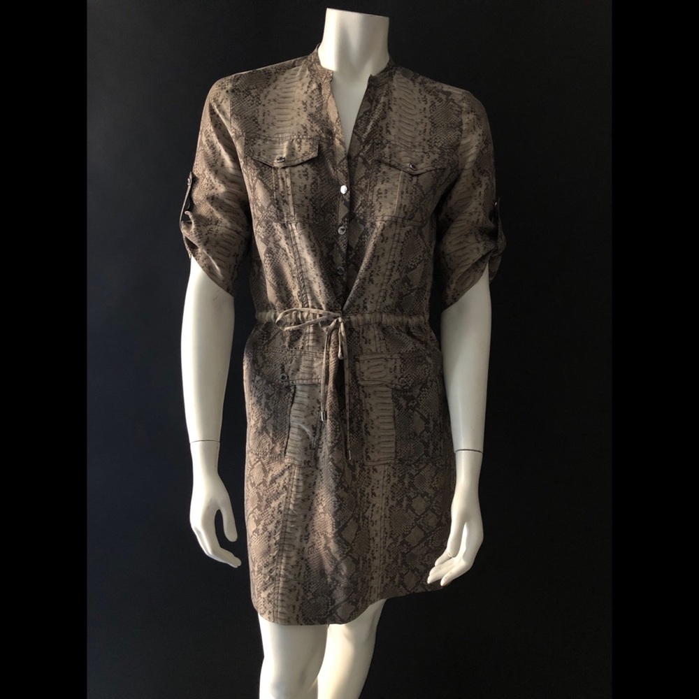 Michael Kors 100% silk snake print mini dress M L